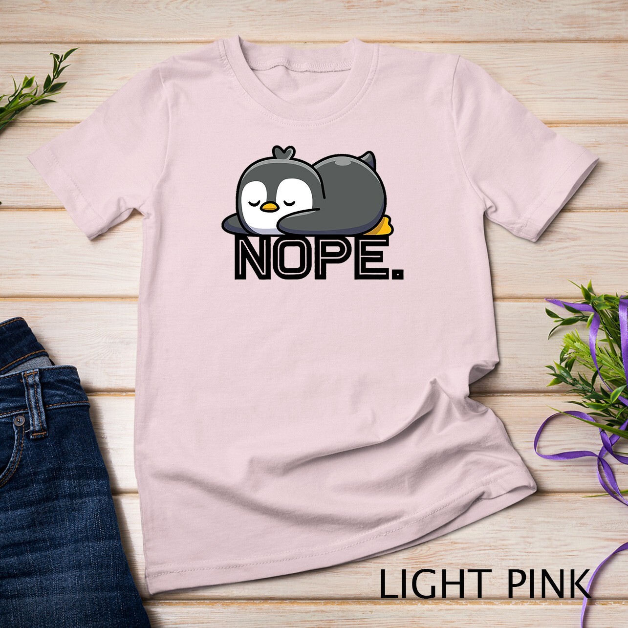 Nope Not Today Lazy Penguin Lazy Animal Lover Cute Gift T-Shirt Unisex T-shirt gallery