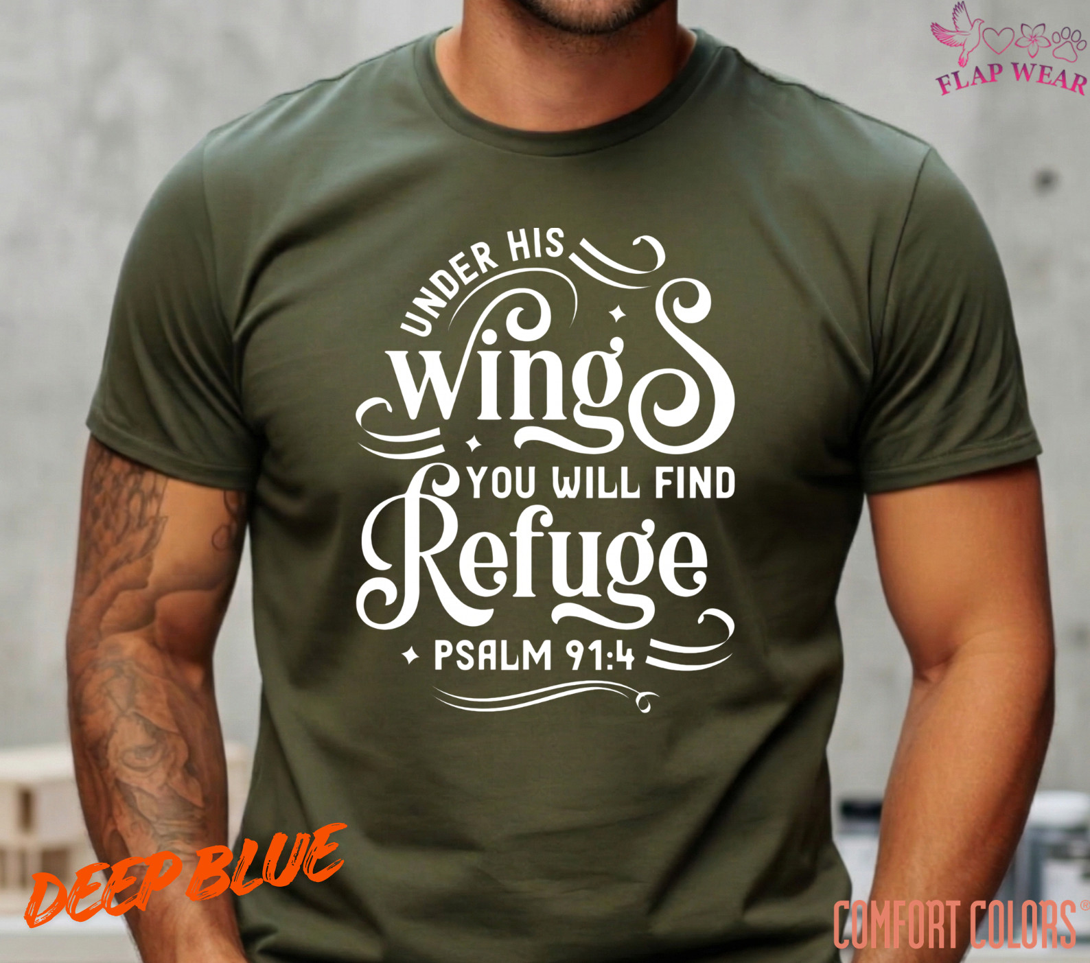 Unisex Psalm 91:4 Bible T-Shirt, Men T shirt,Women T shirt Gift Christian Top gallery