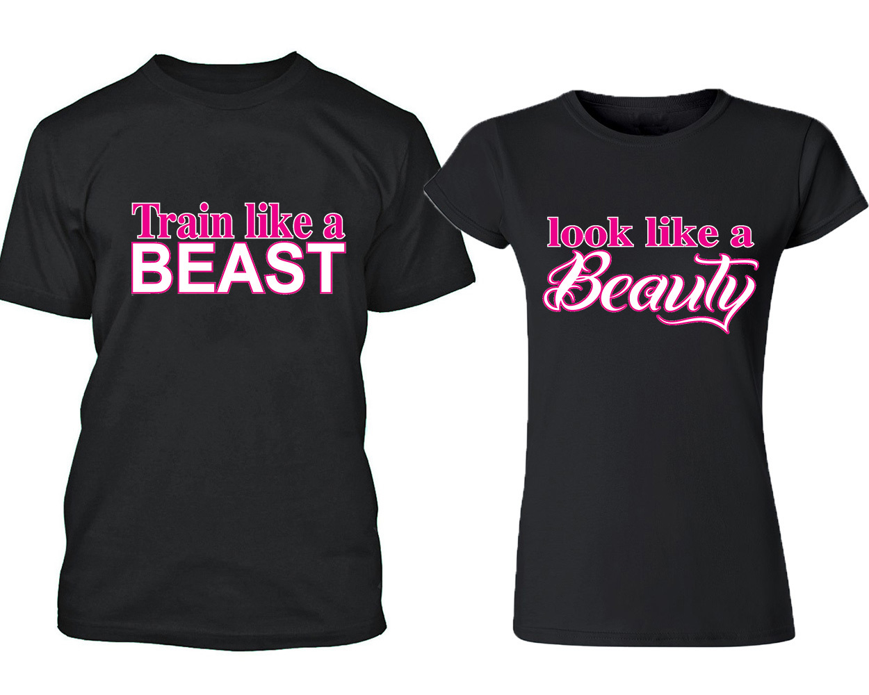 BEAST BEAUTY Training Like a BEAST Look Like a BEAUTY Couple Tshirt Matching Tee gallery