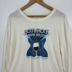 BottleRock Napa Valley Long Sleeve Graphic T-Shirt Mens 3XL Cream Golden Goods
