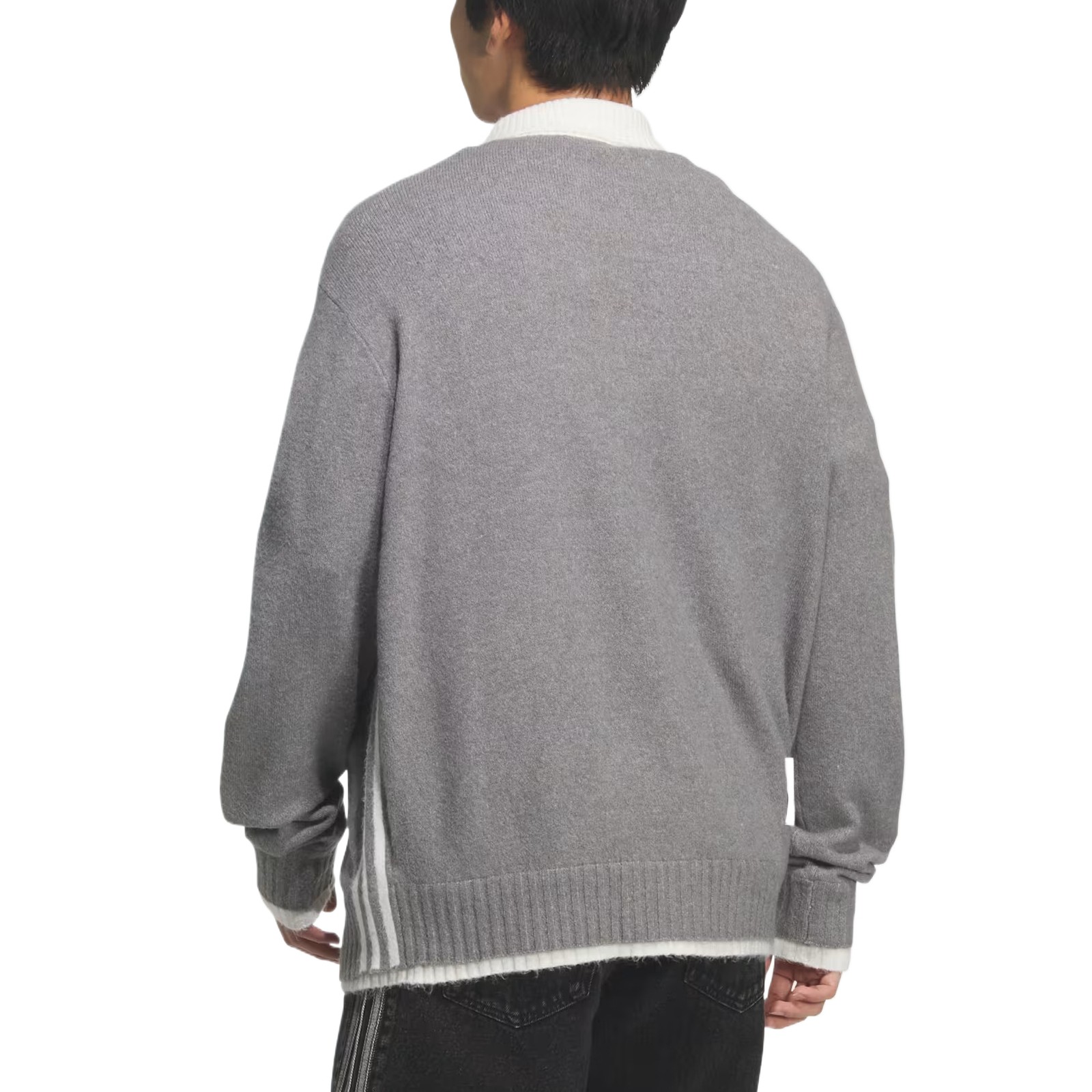 Adidas Originals REFINED LUXE Sweaters Men's Gray/White Lapel Moderate KS2907 gallery