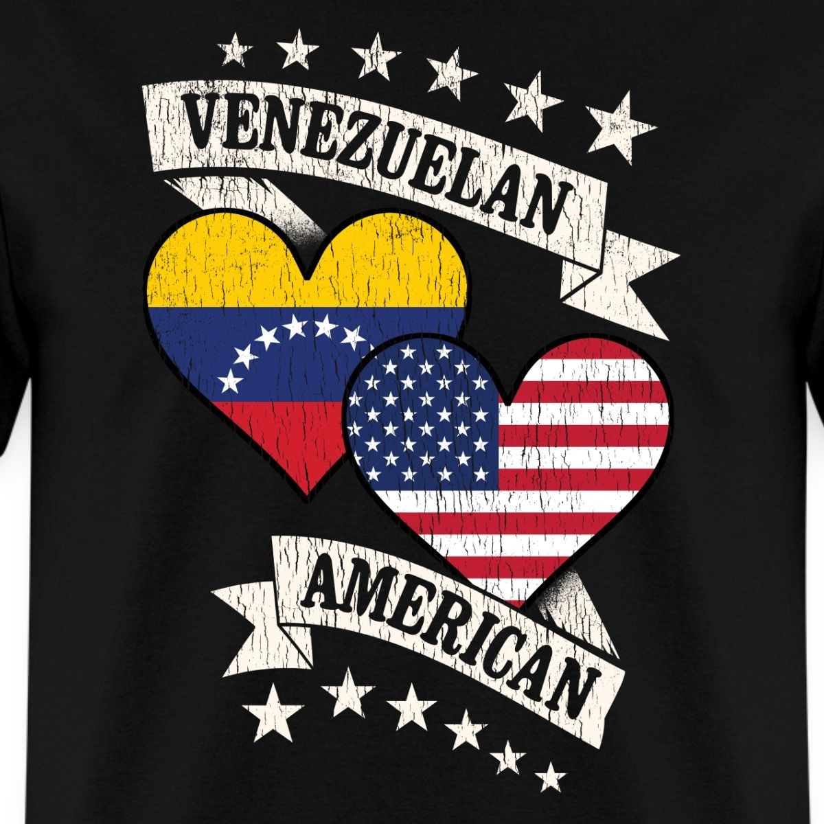 Venezuelan American Heart Flags | Venezuela And America Men's T-Shirt gallery