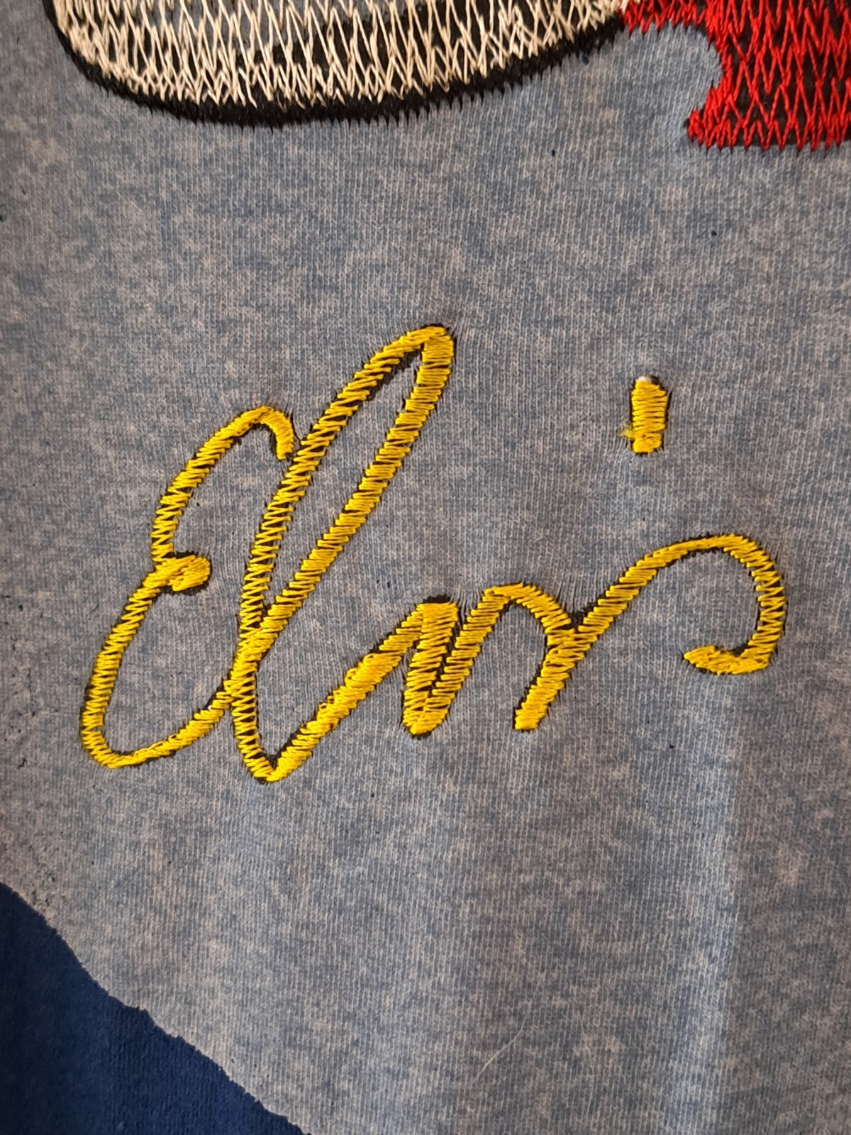 Embroidered Hand Printed Elvis Presley T Shirt Cotton Thailand Unique Rare Small gallery