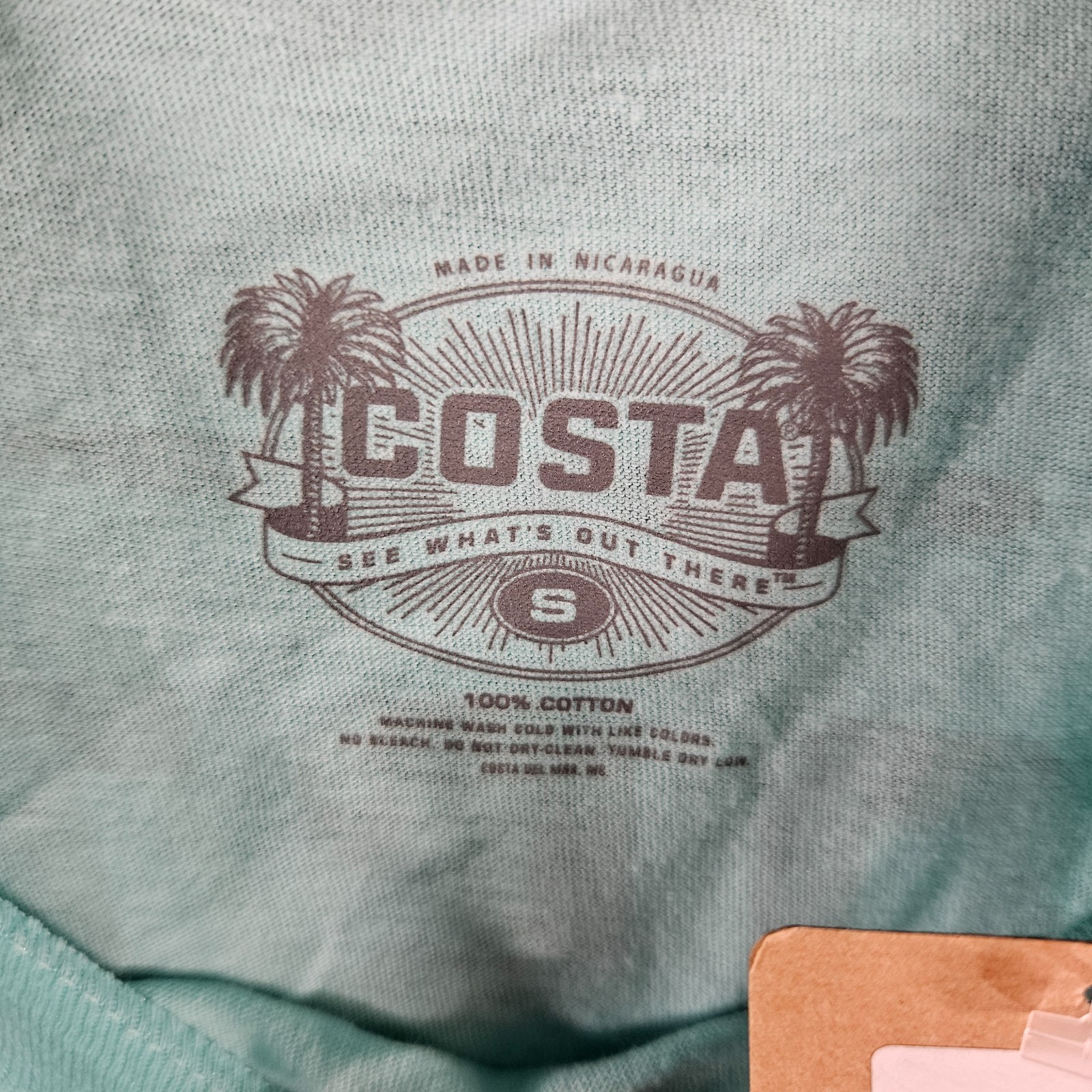 Costa Species Shield Mens Short Sleeve T-Shirt in Teal size Small NWT gallery