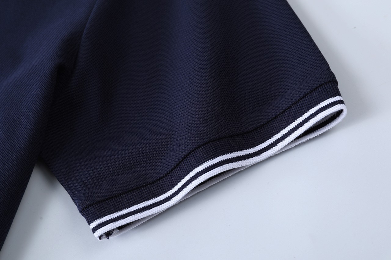 Moncler Dark Blue Color-Block Polo Shirt XL gallery