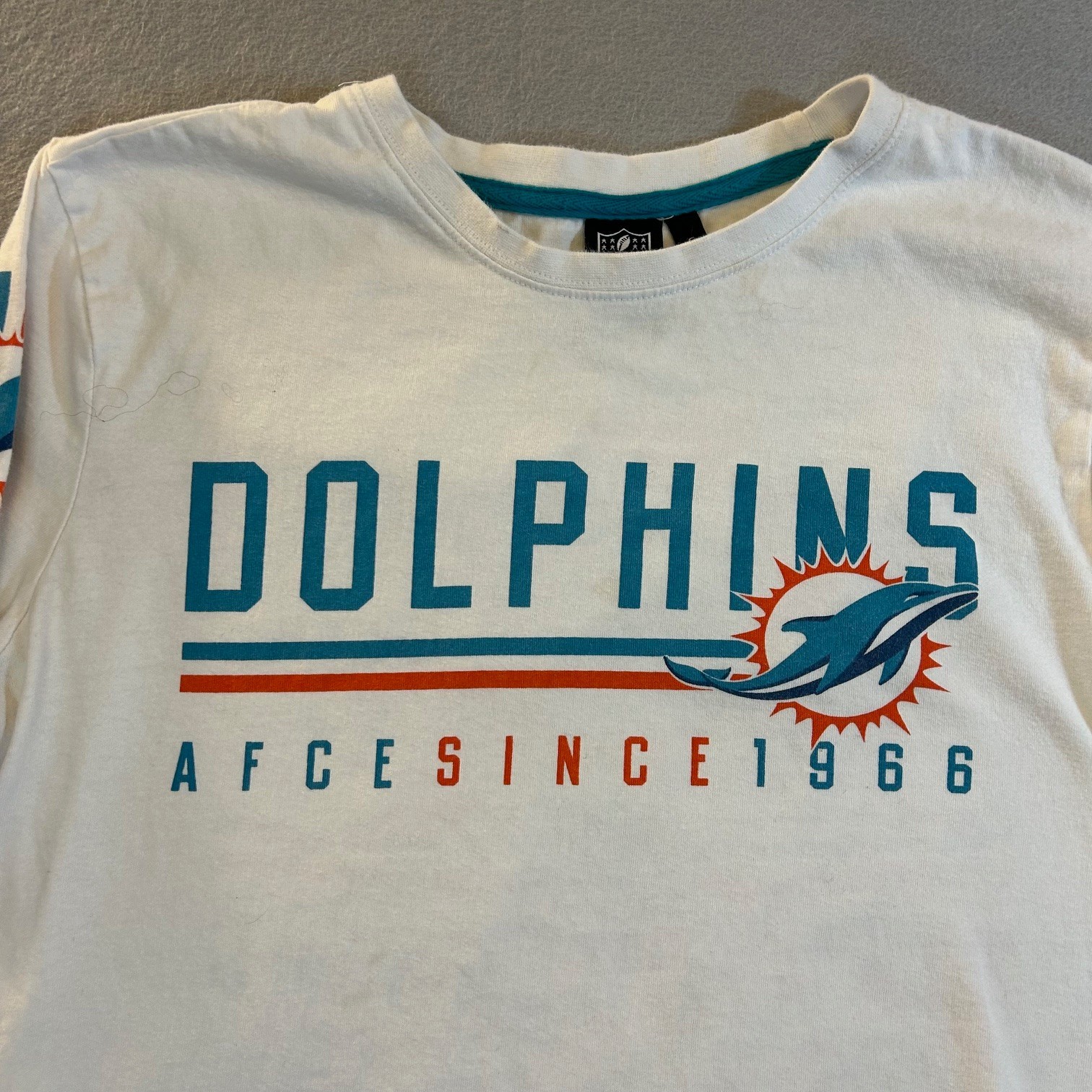 NFL Men’s Miami Dolphins Team Apparel Multicolor Long Sleeve Tee Shirt Size S gallery