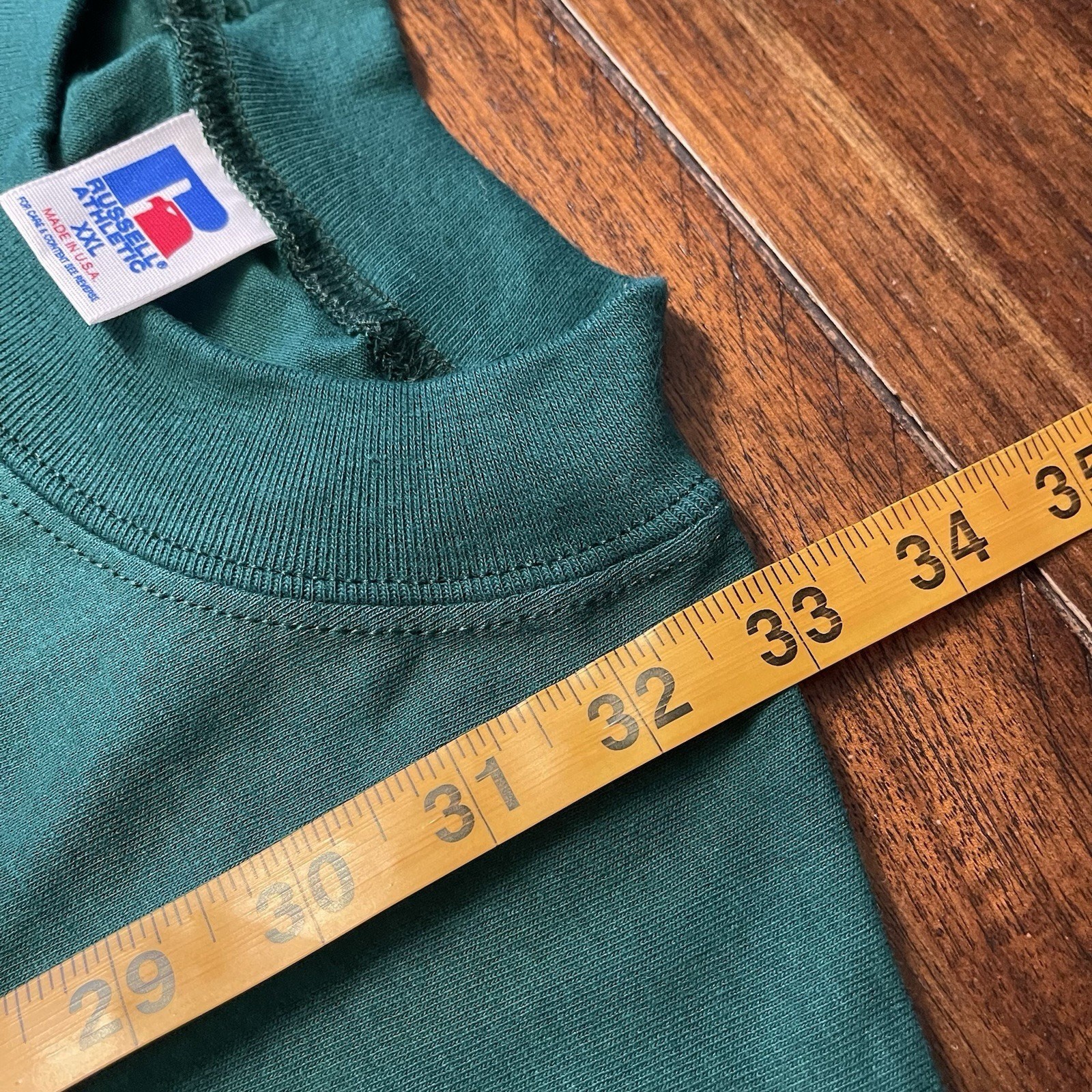 Russell Athletic Tshirt XXL Green USA VTG 90s 100% Cotton 1 gallery