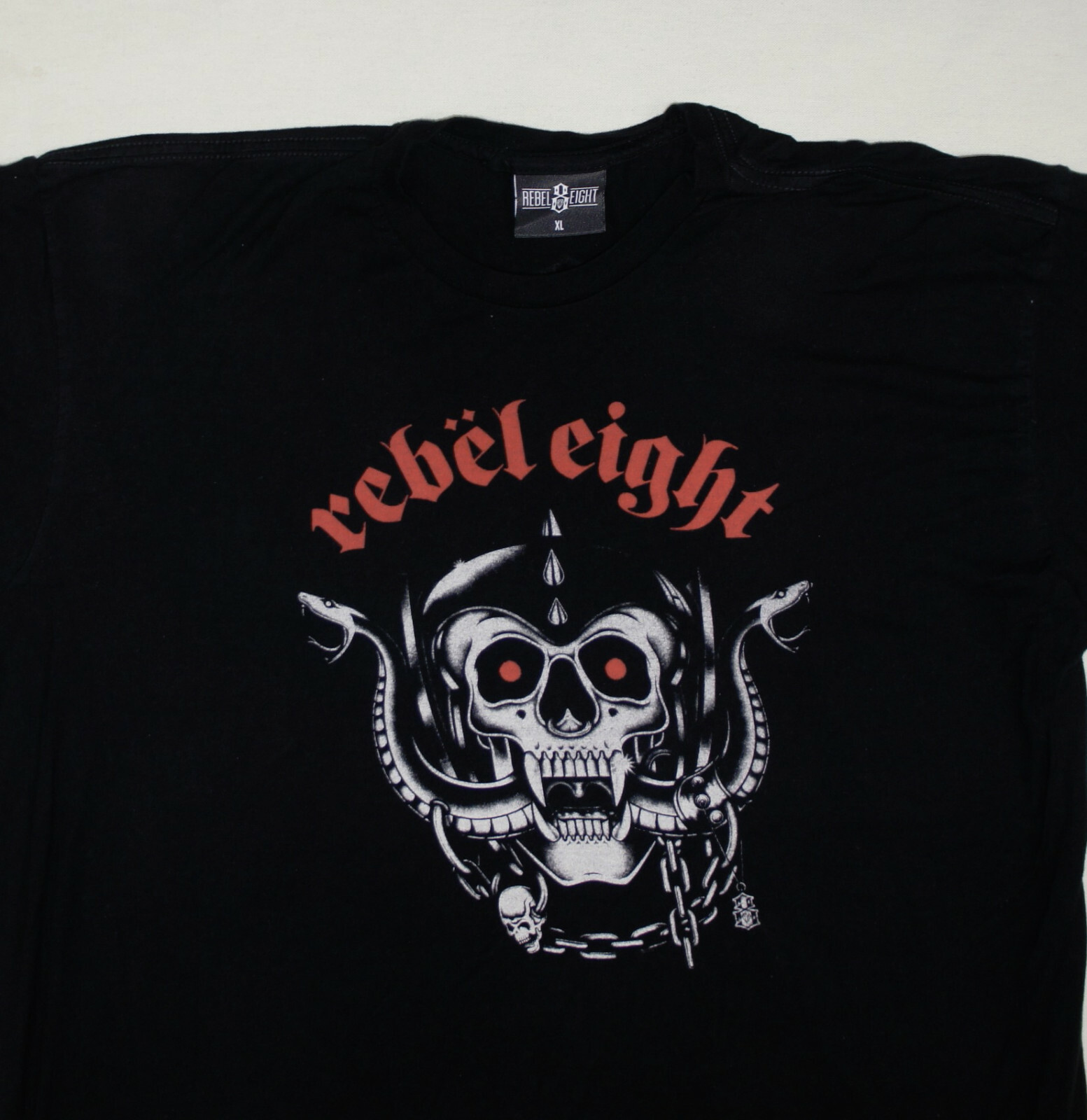 REBEL Eight Motorhead Tribute Black Men’s Xl T-shirt Snaggletooth Warpig Rebel8
