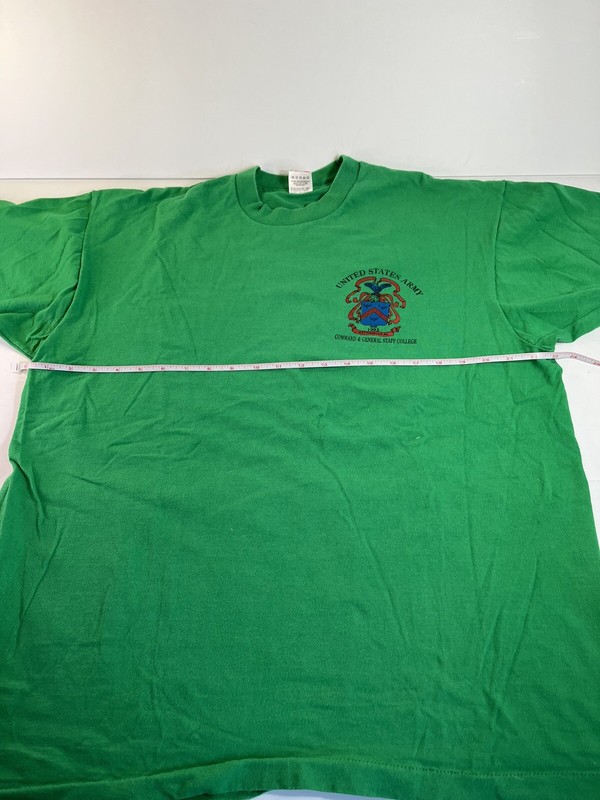 Vintage 1993 US Army Command/General Staff College Single Stitch Tee XL Green gallery