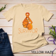 Leukemia Awareness Survivor Orange Ribbon Boxing Gloves Unisex T-shirt