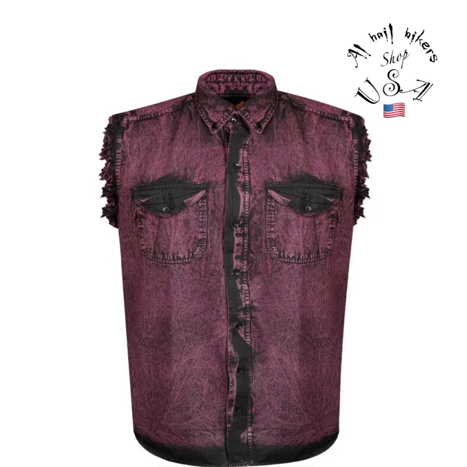 Mens Biker Cotton Vest. Cotton Mens Shirt. Cutoff Frayed Sleeves gallery