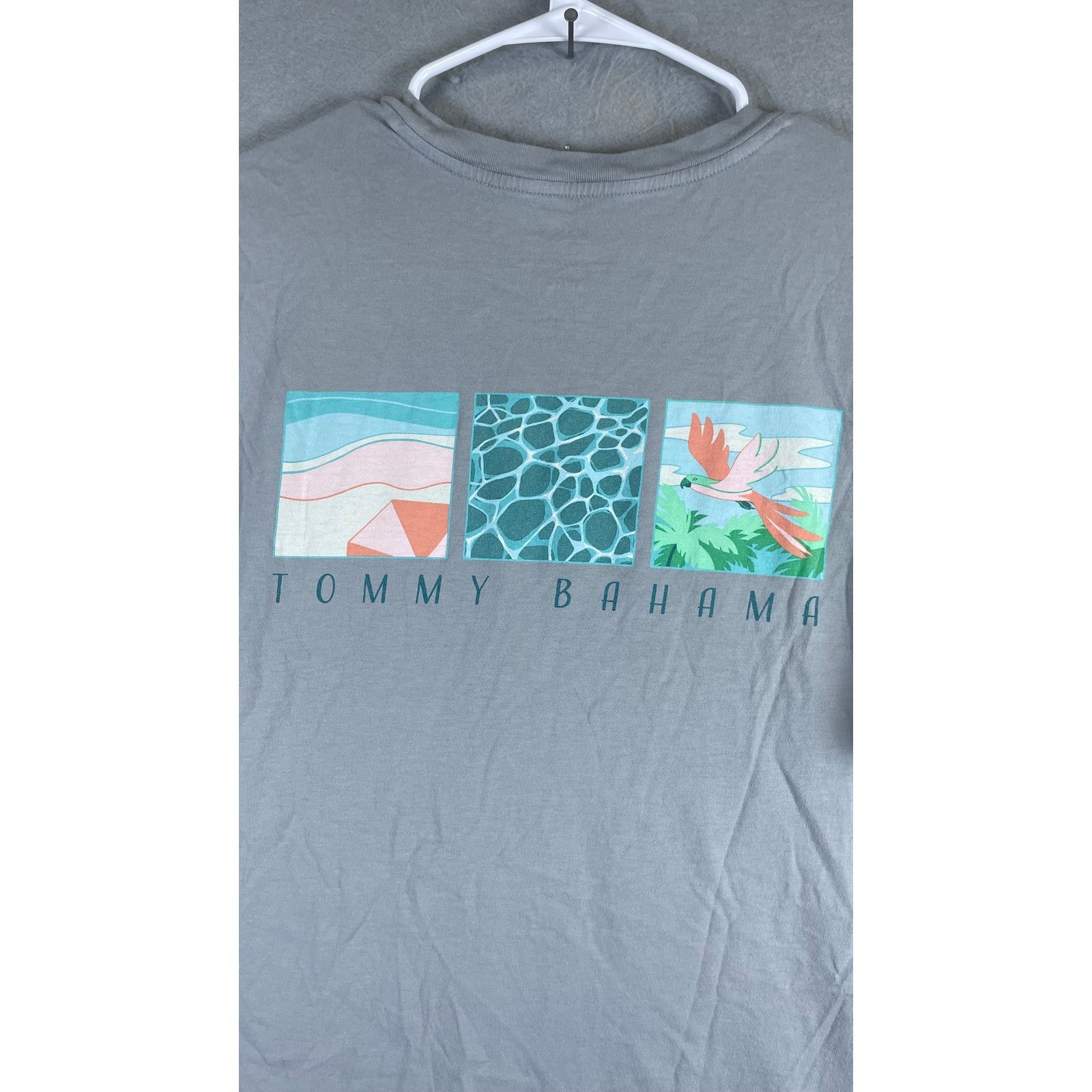 Tommy Bahama T-Shirt Mens XL Gray Excellent Graphic Back Marlin Cotton Tee gallery