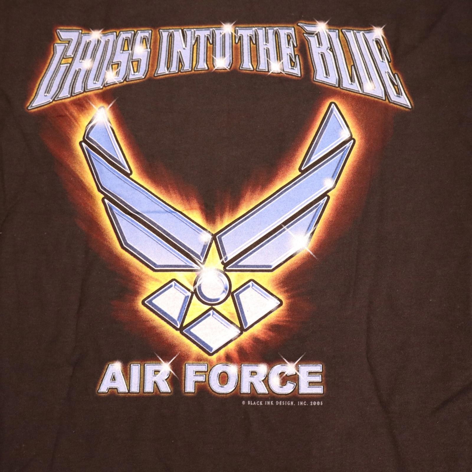 US Air Force Cross Into The Blue Shirt 2XL Black vtg 05 NWT