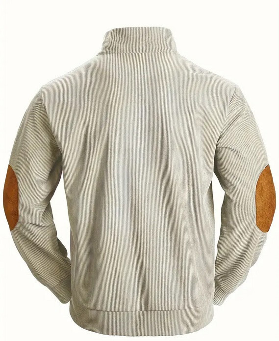 Long Sleeve Stand Collar Henley Style Ribbed Mens Casual Solid color Button neck gallery