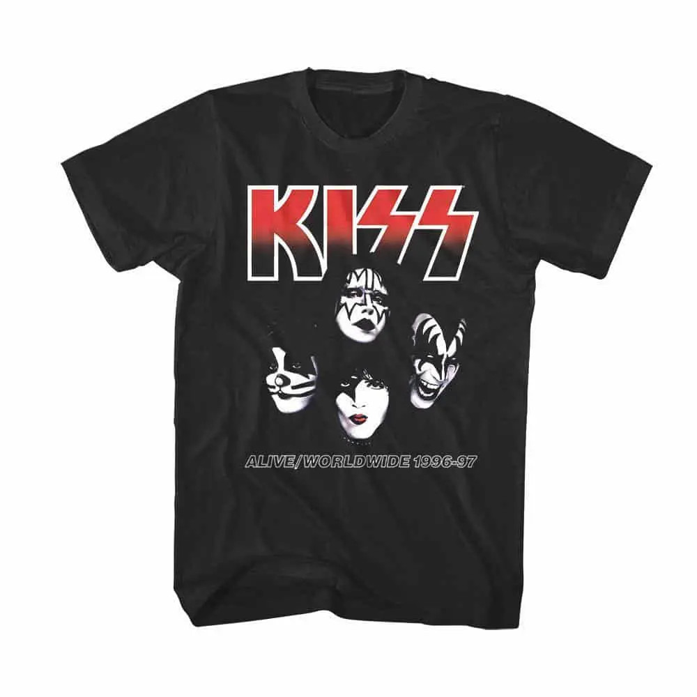 Kiss You Wanted the Best Men's T Shirt Alive worldwide Tour 1996 Rock Band gallery