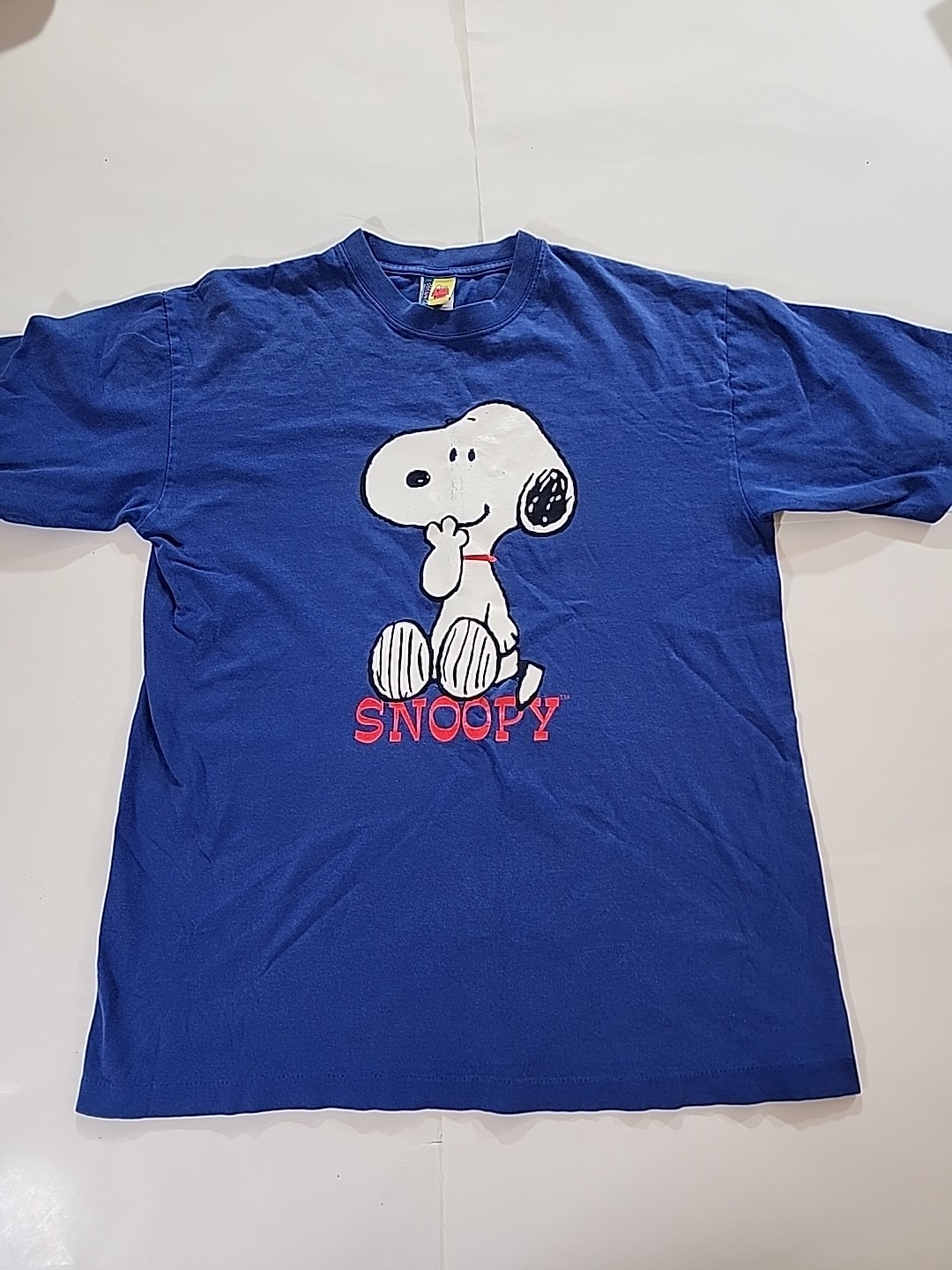Blitzz Intl 90’s Vintage T Shirt Tee Peanuts Snoopy Blue Sz Large Single Stitch