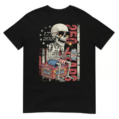 250 Years Funny Skeleton Fireworks American Flag 4th July T-Shirt Mens Graphic T