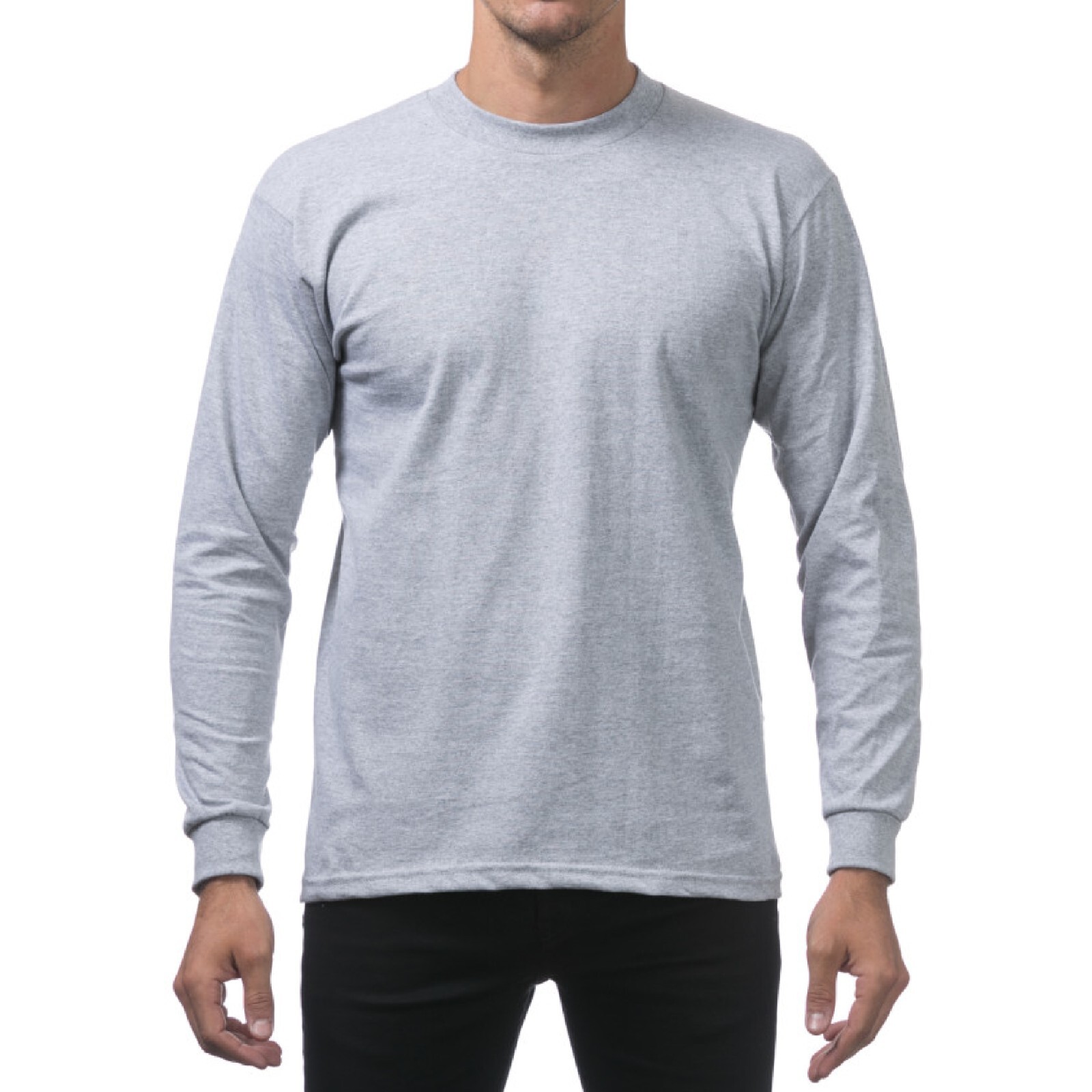 PROCLUB MENS HEAVYWEIGHT LONG SLEEVE T SHIRTS PRO CLUB CASUAL COTTON TEE SHIRT gallery