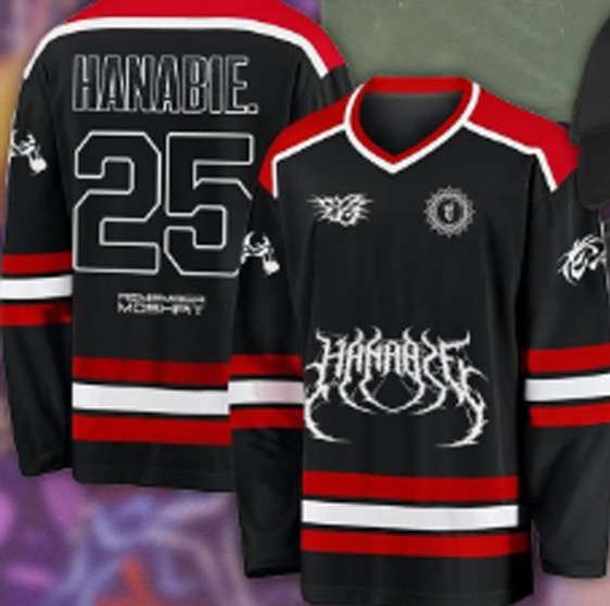 hot new RED HOCKEY JERSEY Hanabie band All sizes VDF102 gallery