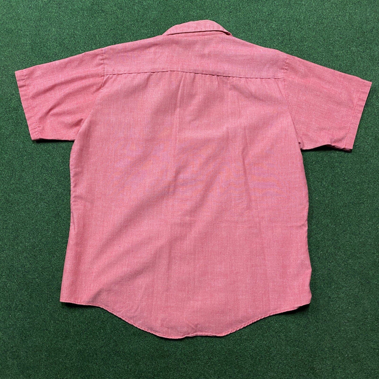 Vintage Bread Shirt Mens Large Pink 60S 70S USA MADE Button Up Pocket Tee gallery