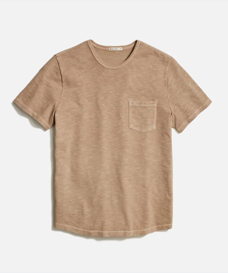 Marine Layer Vintage Heavy Slub Pocket Tee Mens Small Taupe Soft $54 NWT gallery