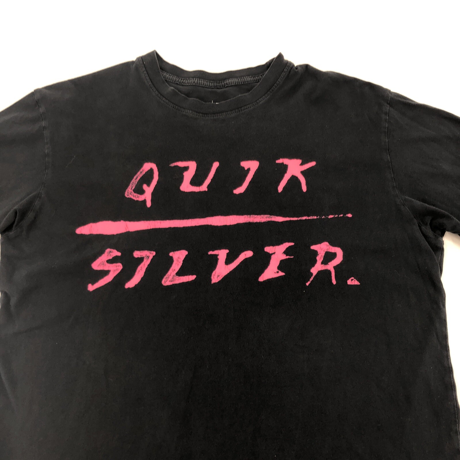 Y2K QuikSilver Mens T Shirt Medium Black Short Sleeve Crew Neck Surf Skate Logo gallery