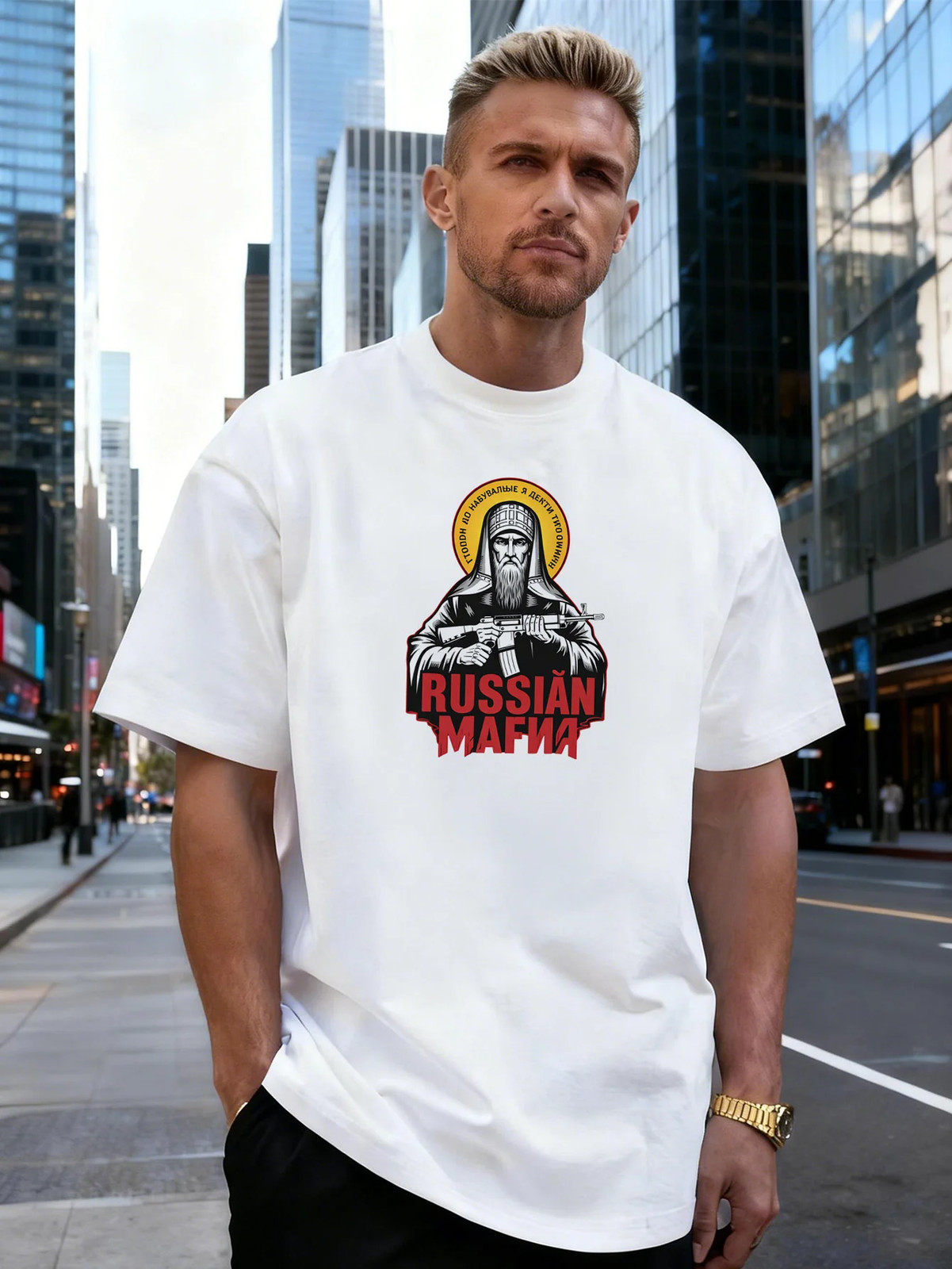 Letter Graphic 100% Cotton Men's T-Shirt, Suitable for Daily Streetwear gallery