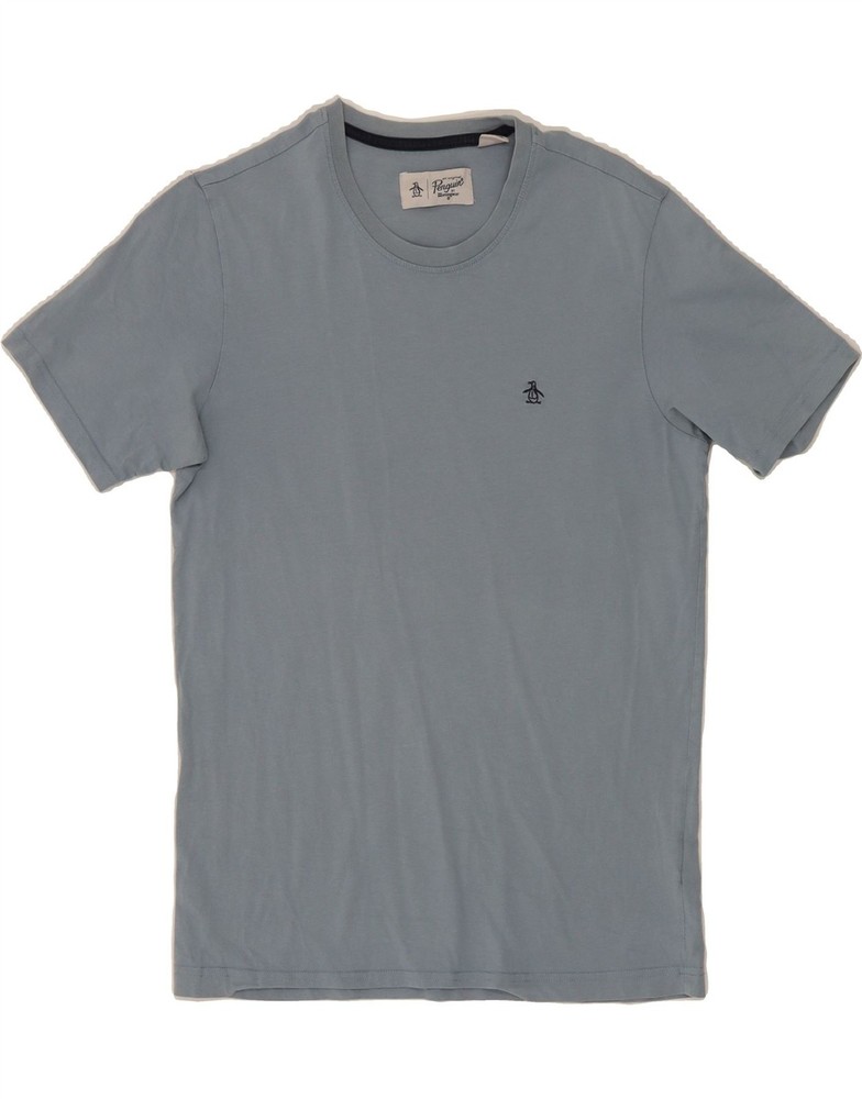PENGUIN Mens T-Shirt Top Medium Blue Cotton DY13