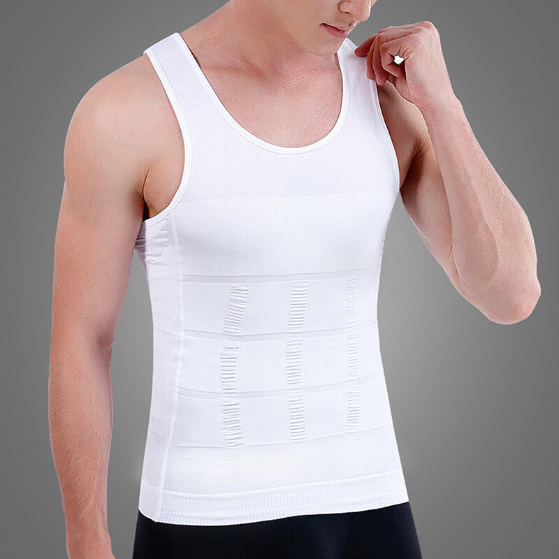 Mens Belly Compression Vest T-Shirt Slimming Body Shaper Shapewear Tank Tops gallery