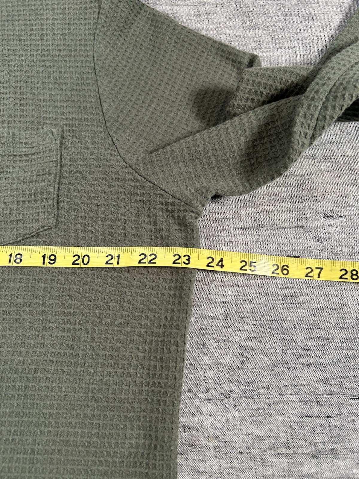 Marine Layer Waffle Thermal Shirt Mens Medium Large Green Long Sleeve Crewneck gallery
