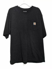 Carhartt Mens Black T-Shirt Solid Cotton Short Sleeve Round Neck Pocket Size XL