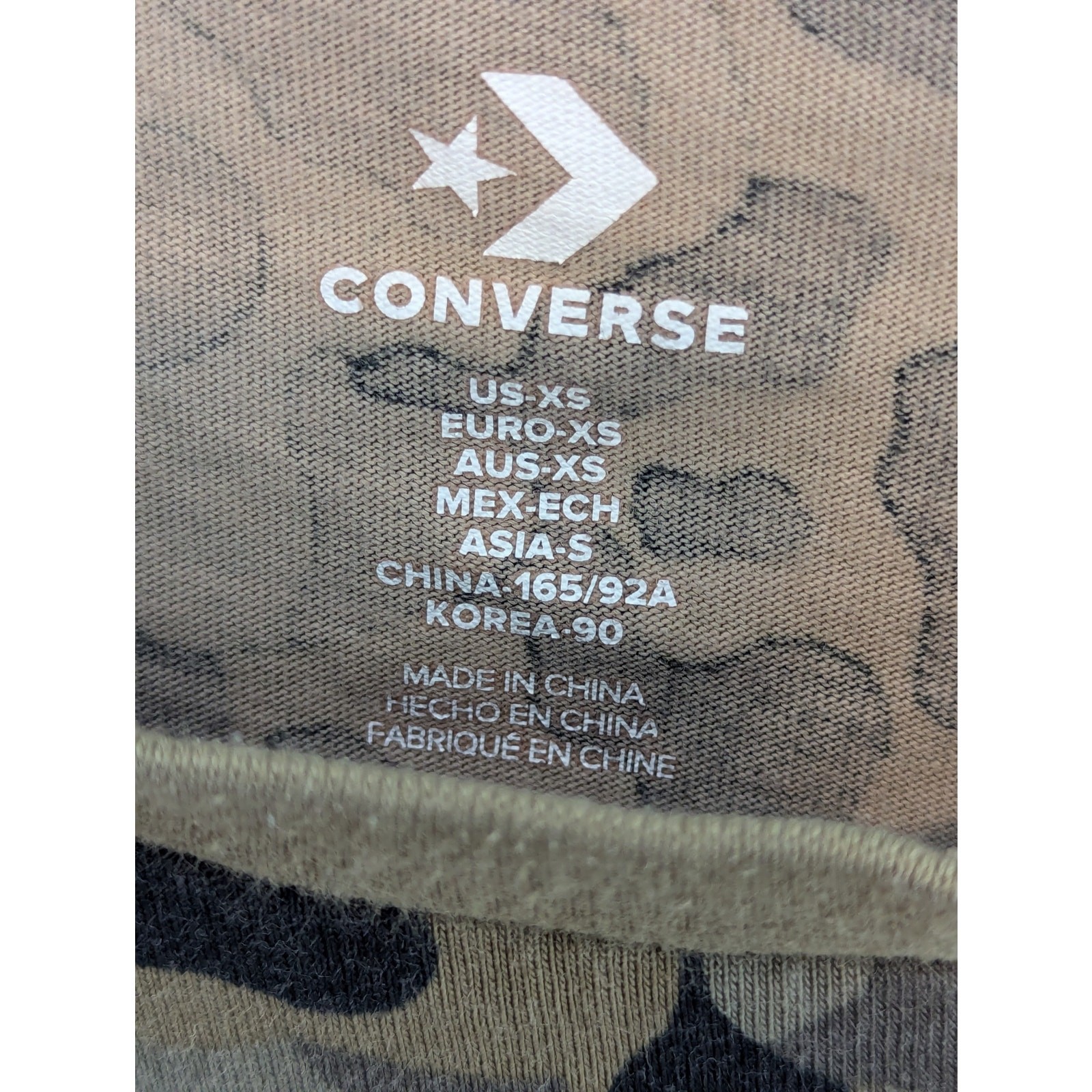 Converse Short Sleeve Camo Print Double Sided Crewneck Graphic Tee XS gallery
