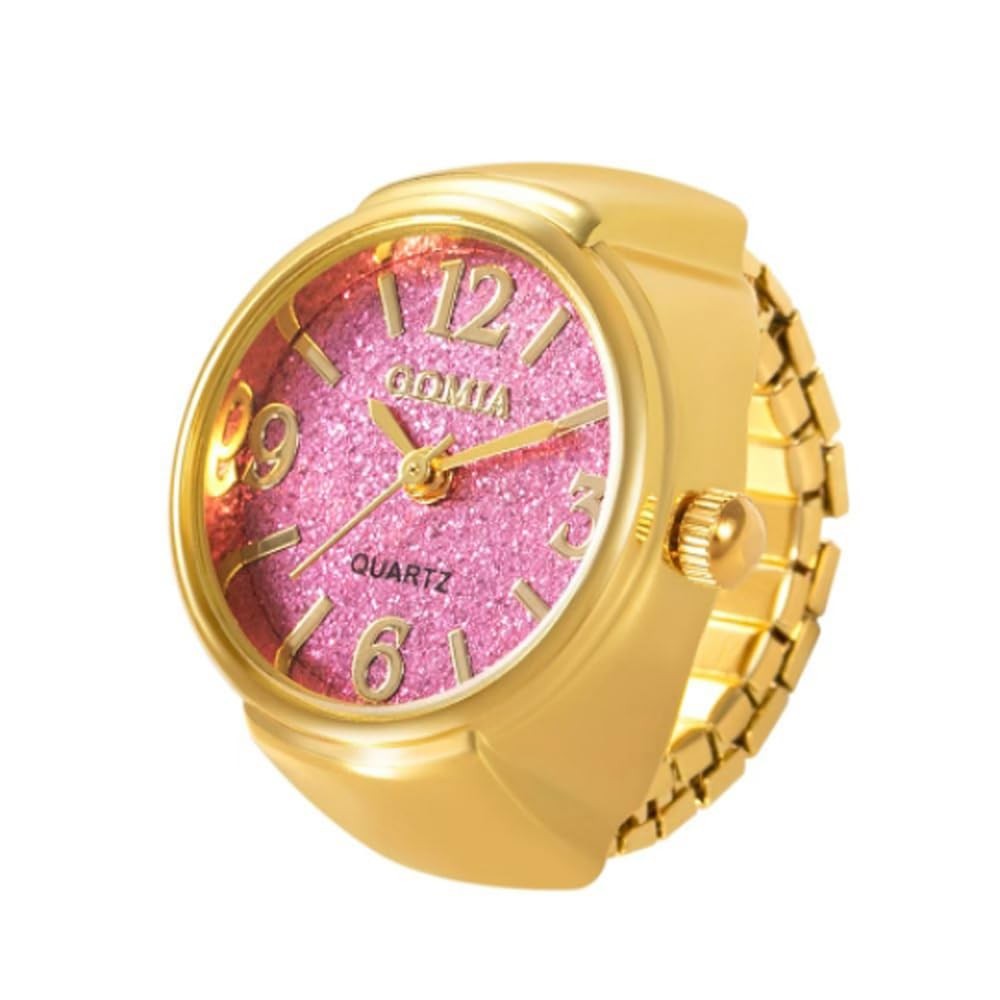 6Pcs Unisex Creative Finger Watch Round Dial Shiny Adjustable Strap Analog Qu... gallery