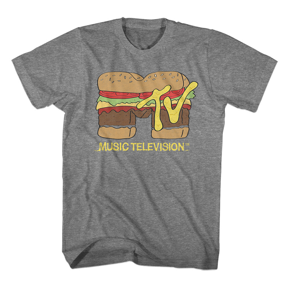 MTV Hamburger Logo Graphite Heather T-shirt