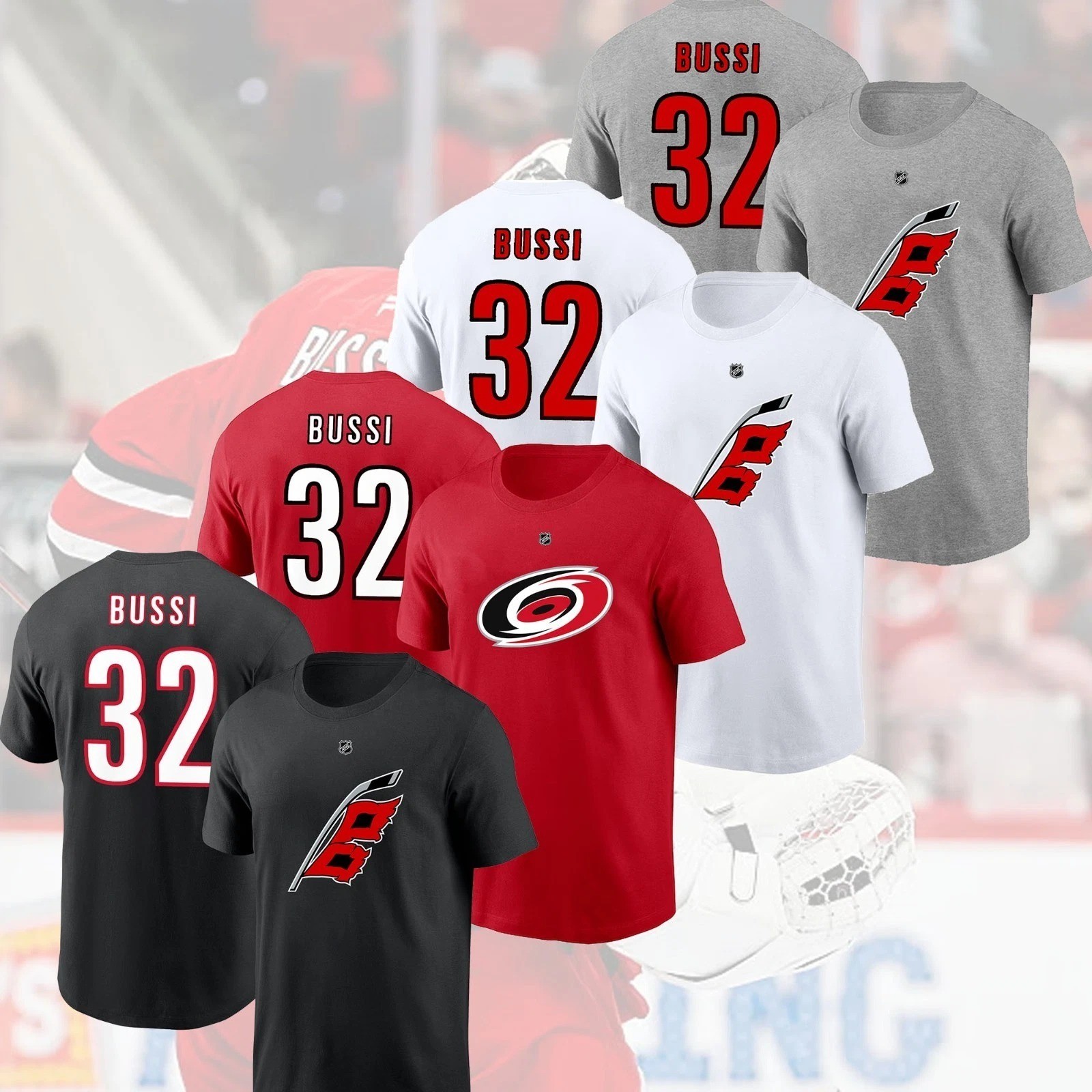 HOT! Brandon #32 Bussi Carolina Name & Number Player Fans Hurricane Gift gallery