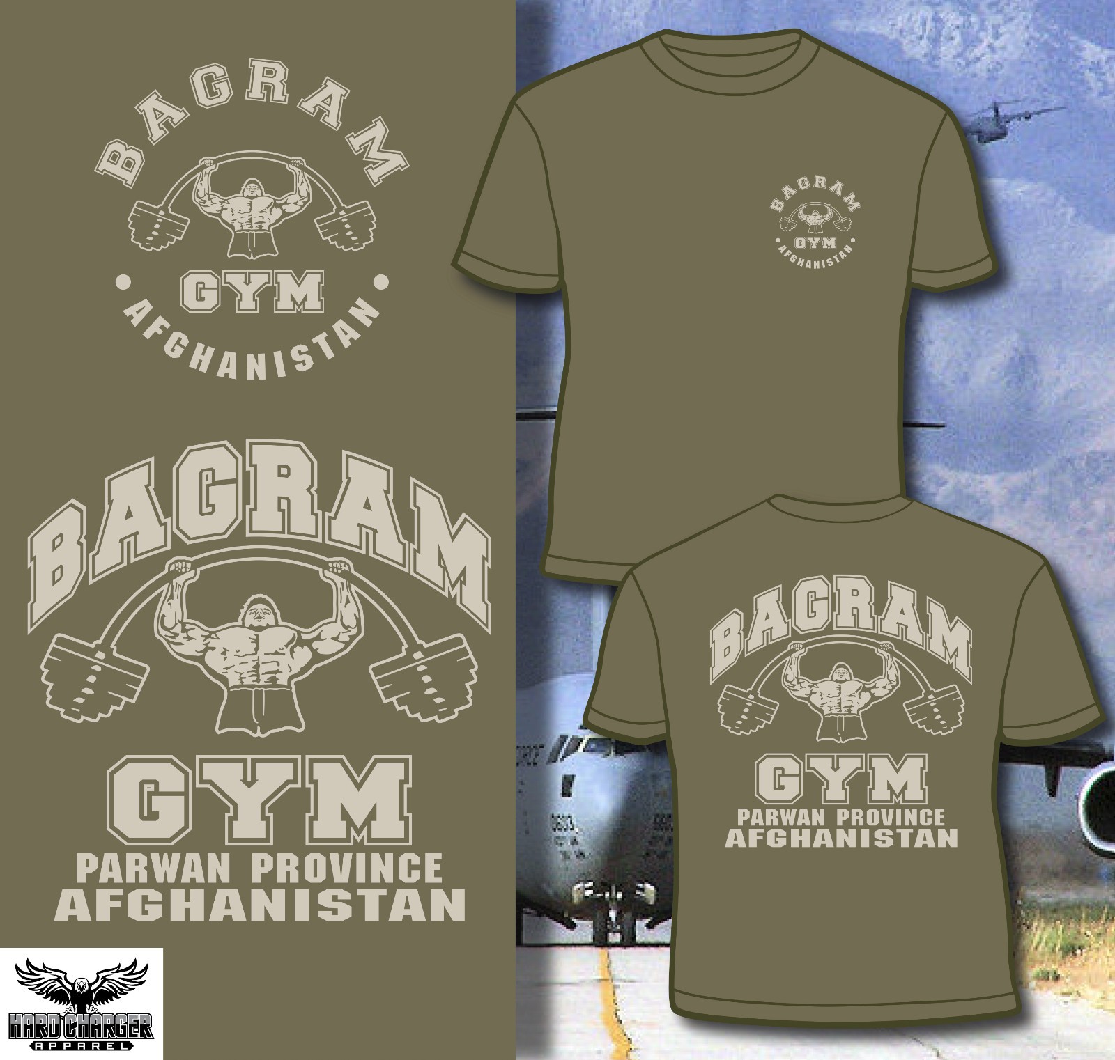 Bagram Gym Parwan Province Army, Navy, MC, Air Force Afghanistan T-shirt gallery