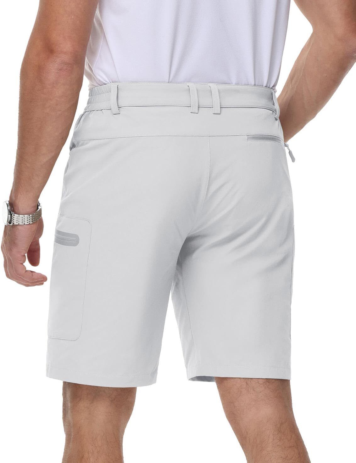 MAGCOMSEN Men's Hiking Shorts Lightweight Quick Dry Stretch Cargo 36, White gallery