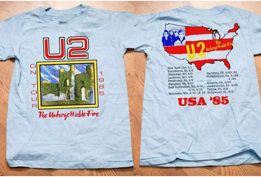 U2 On Tour 1985 Shirt, U2 Unforgettable Fire 1985 USA Tour T-Shirt
