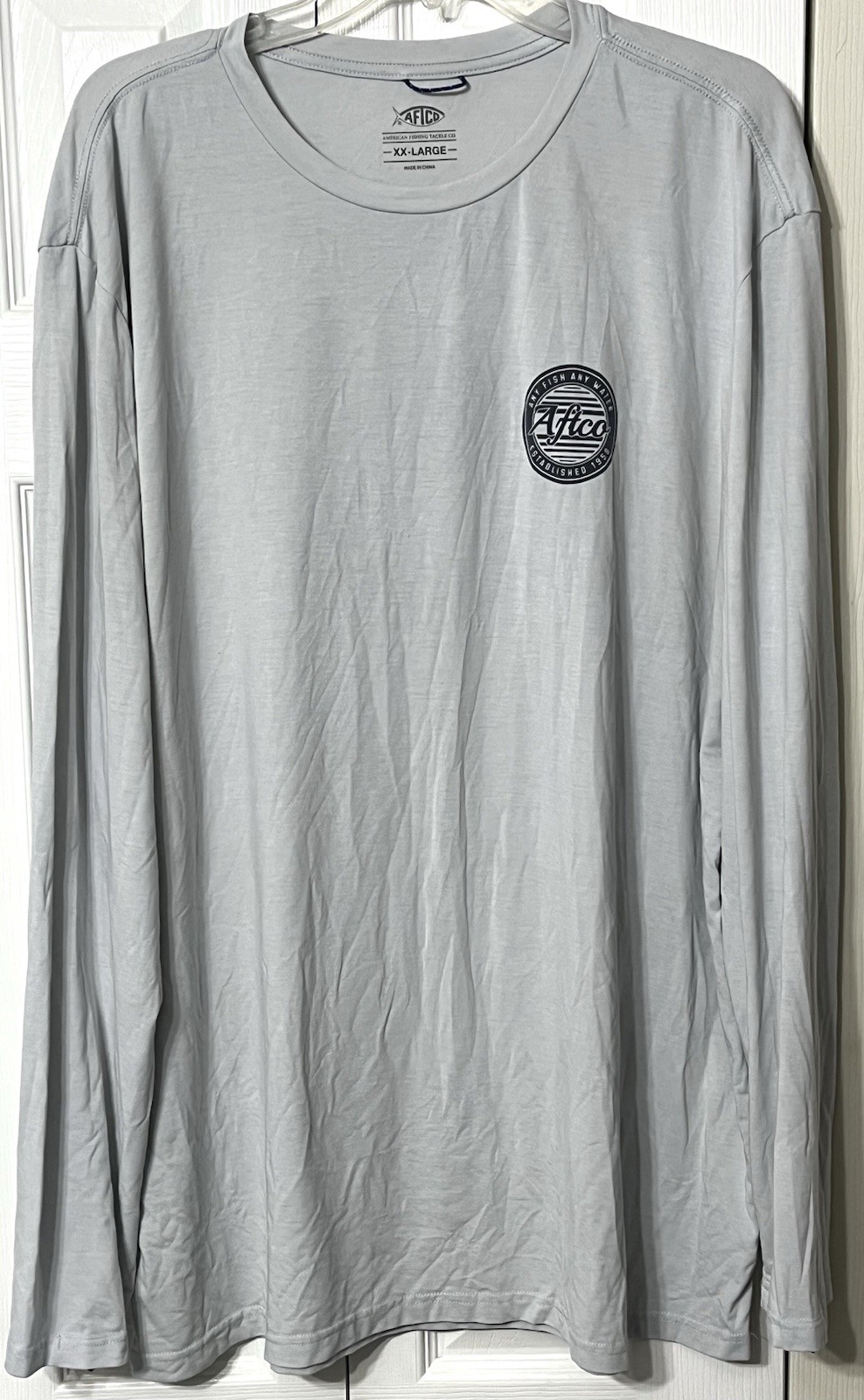 Aftco Shirt 2XL Light Blue Fishing Boat Performance Outdoors Hike Trail Men