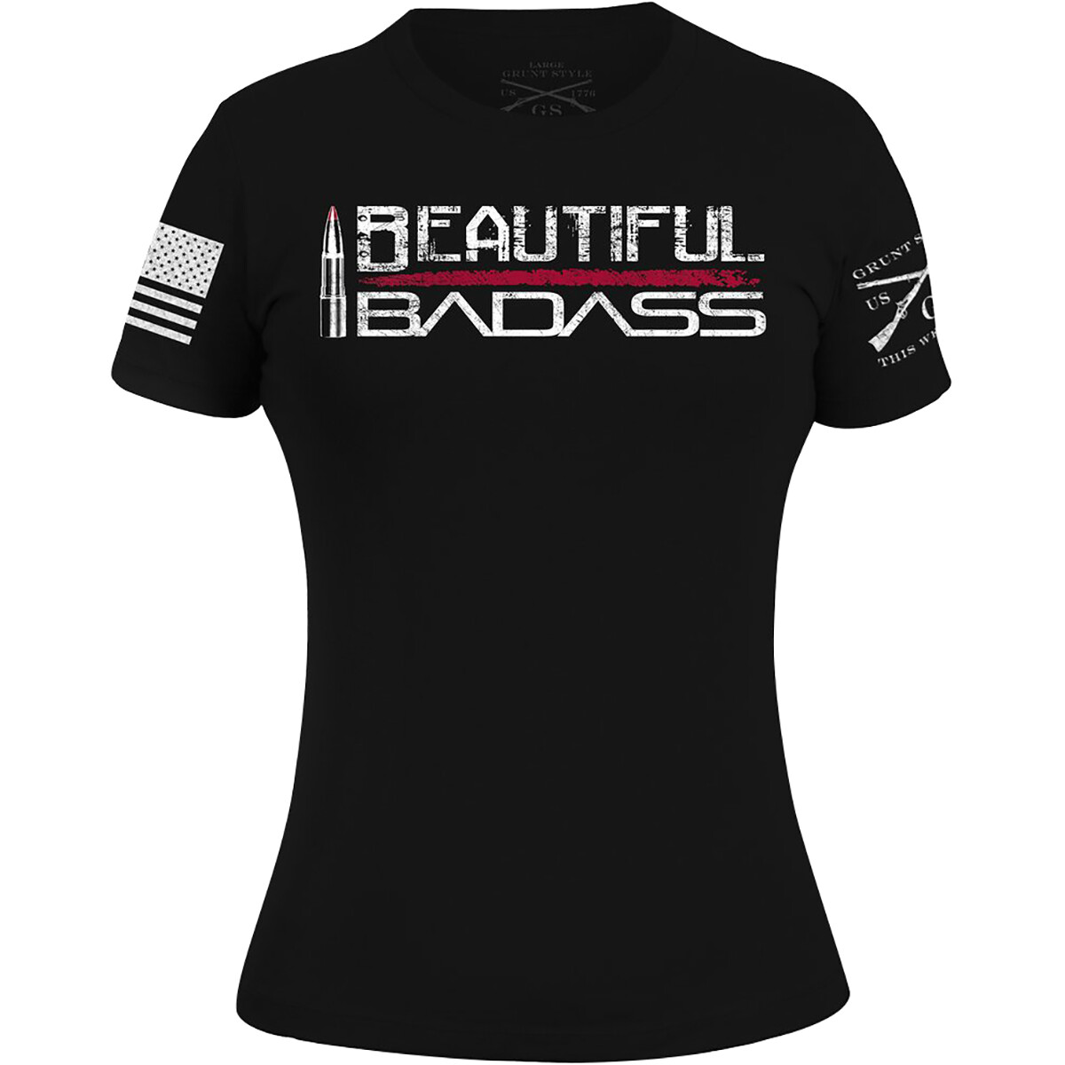 Grunt Style Women’s Beautiful Badass T-Shirt – Black