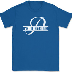 Letter P Monogram Your Text Here Custom T-Shirt Personalize Family Tee