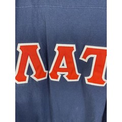 Vintage Style Fraternity Pledge Ringer Shirt Mens Size Large Greek Letters
