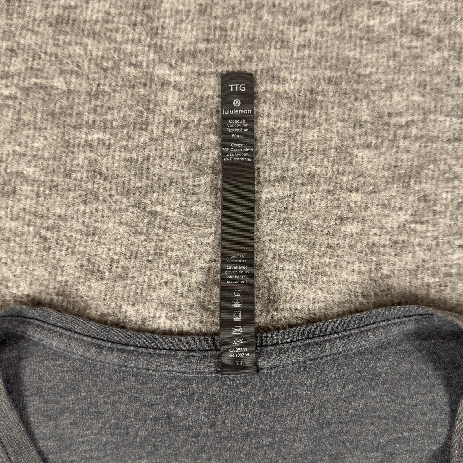 Lululemon Z3 Shirt Mens 2XL Gray Pima Cotton Stretch V Neck Tee T-Shirt Soft gallery