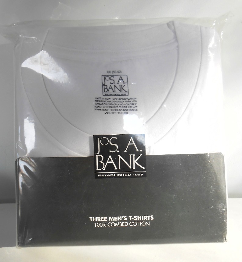 6 New Jos A Bank Men’s White Crew Neck T-Shirt 100% Combed Cotton Size XXL gallery
