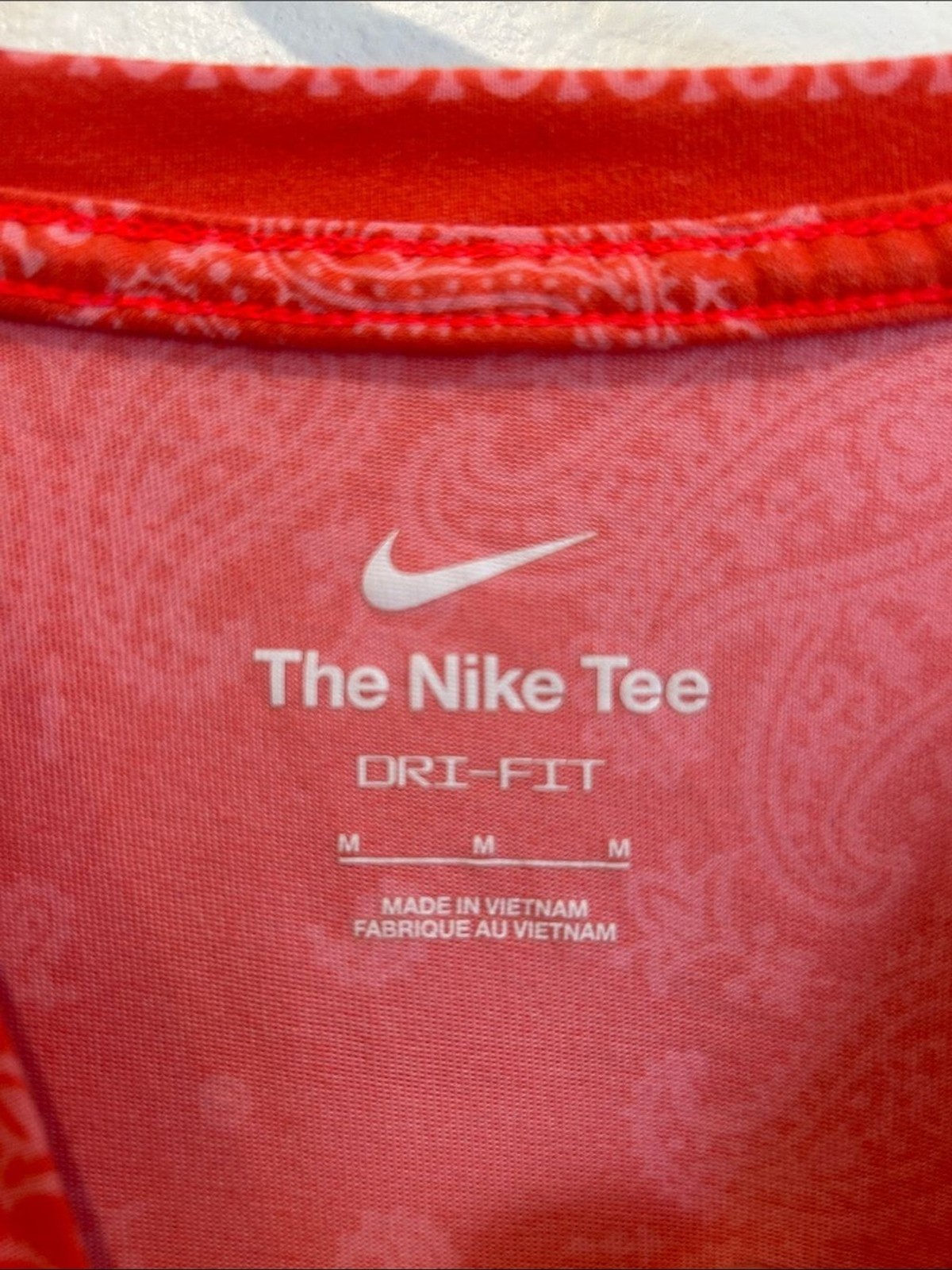 Nike Red Bandana-Print EASY Logo Short Sleeve Tee KD Dri-Fit gallery