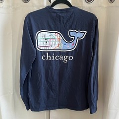 Vineyard Vines Men Shirt Small Chicago Spellout Preppy Beach Nautical 16859x
