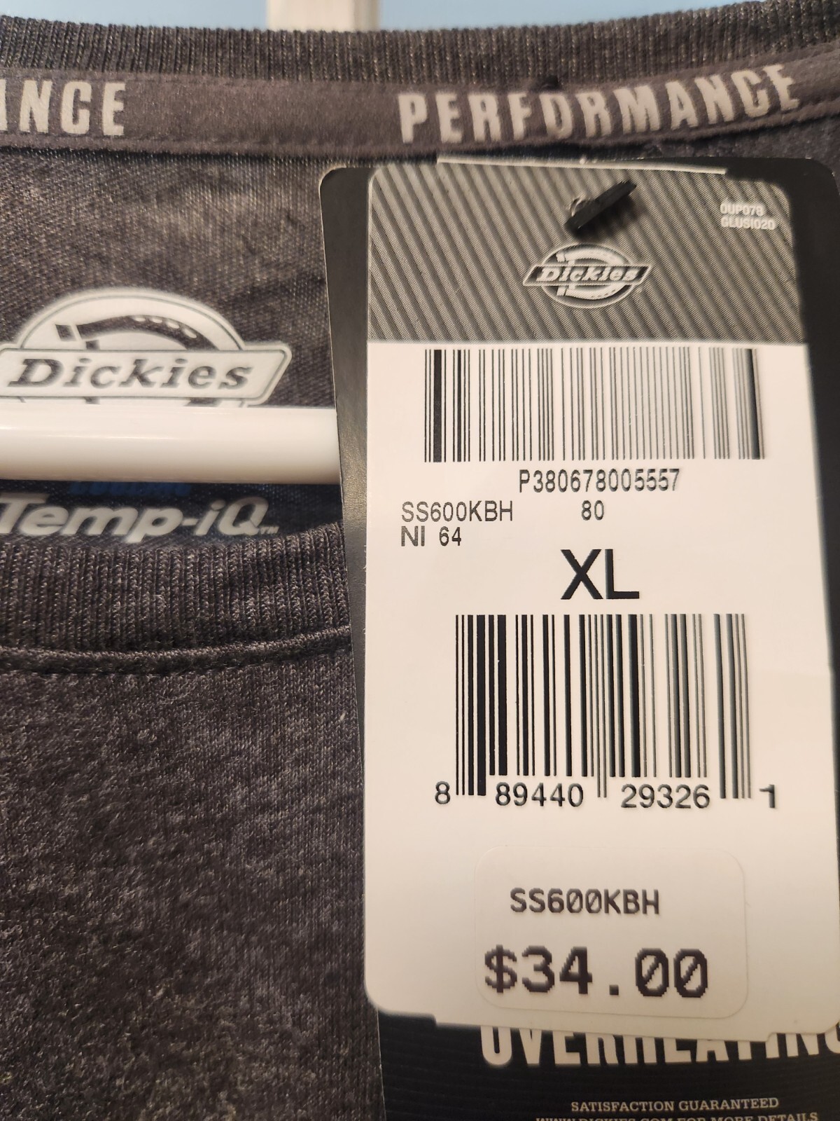 Dickies Cooling Temp-iQ Performance Short Sleeve Pocket Tee Gray XL NWT gallery