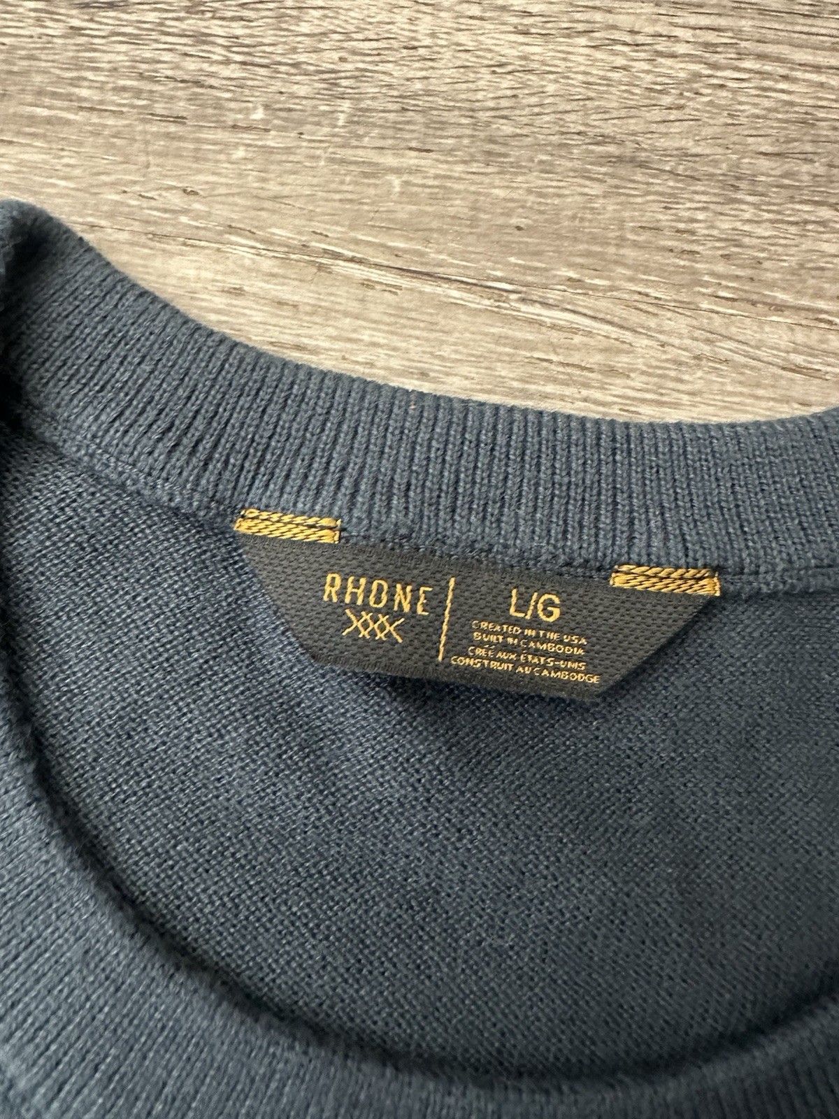 Rhône Compass Knit Tee Men’s Size Large Deep Sea Blue True Navy gallery