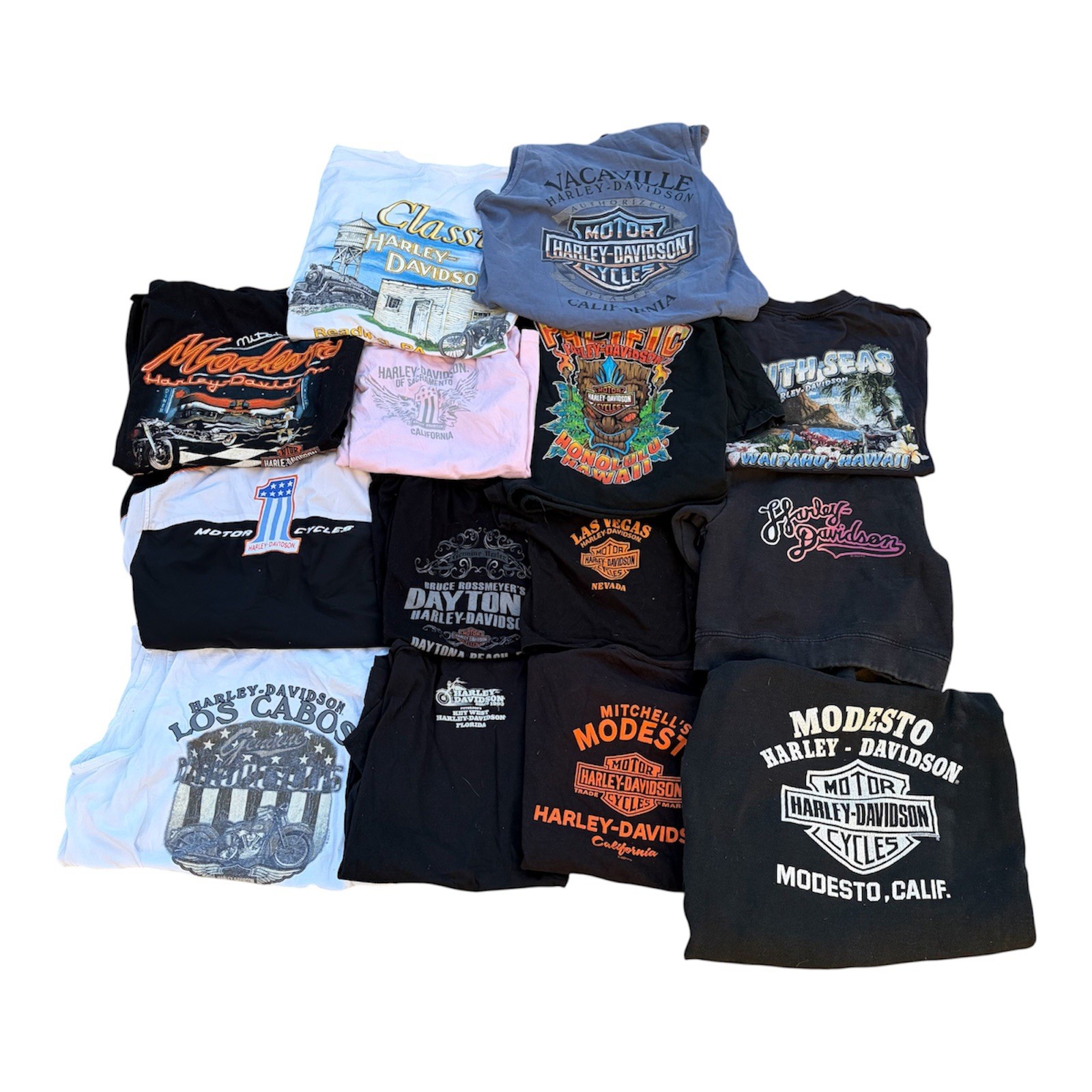 Vintage/Modern Harley Davidson T-Shirt/Sweatshirt/Jeans 21 Piece Bundle Lot gallery