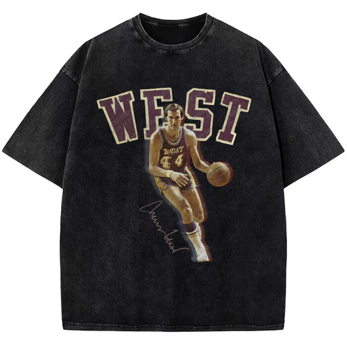 Jerry West Tribute T-Shirt The Logo Basketball Custom Fan Made Art Vintage Tee gallery